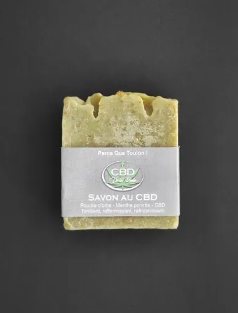 Savon poudre d'ortie - Menthe poivrée - CBD - Tonifiant, raffermissant, rafraichissant